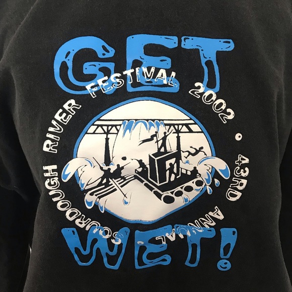VINTAGE 2002 Get Wet Edmonton River Festival Sweatshirt in Black - Picture 2 of 5